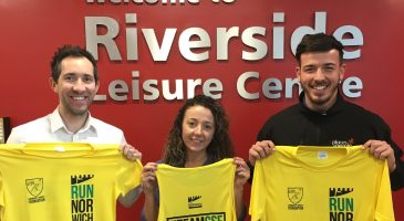 Riverside Leisure Centre with t-shirt